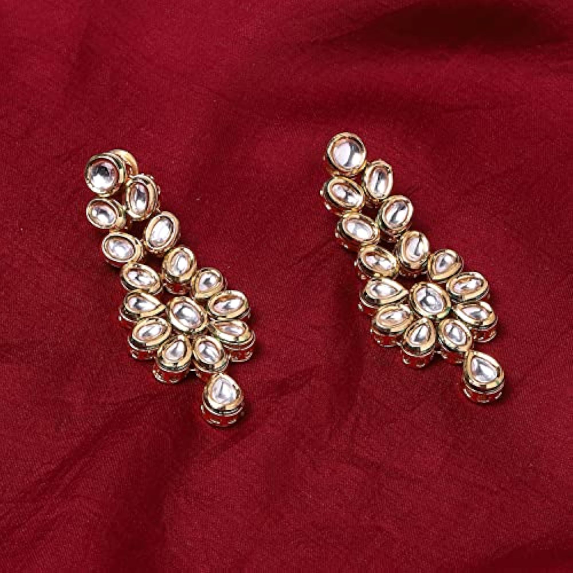 Kundan Plated Brass Earrings