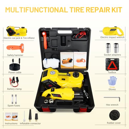 Kit de macaco de carro elétrico ZAISHANG Macaco hidráulico de 5 toneladas (faixa de elevação: 13,5-3