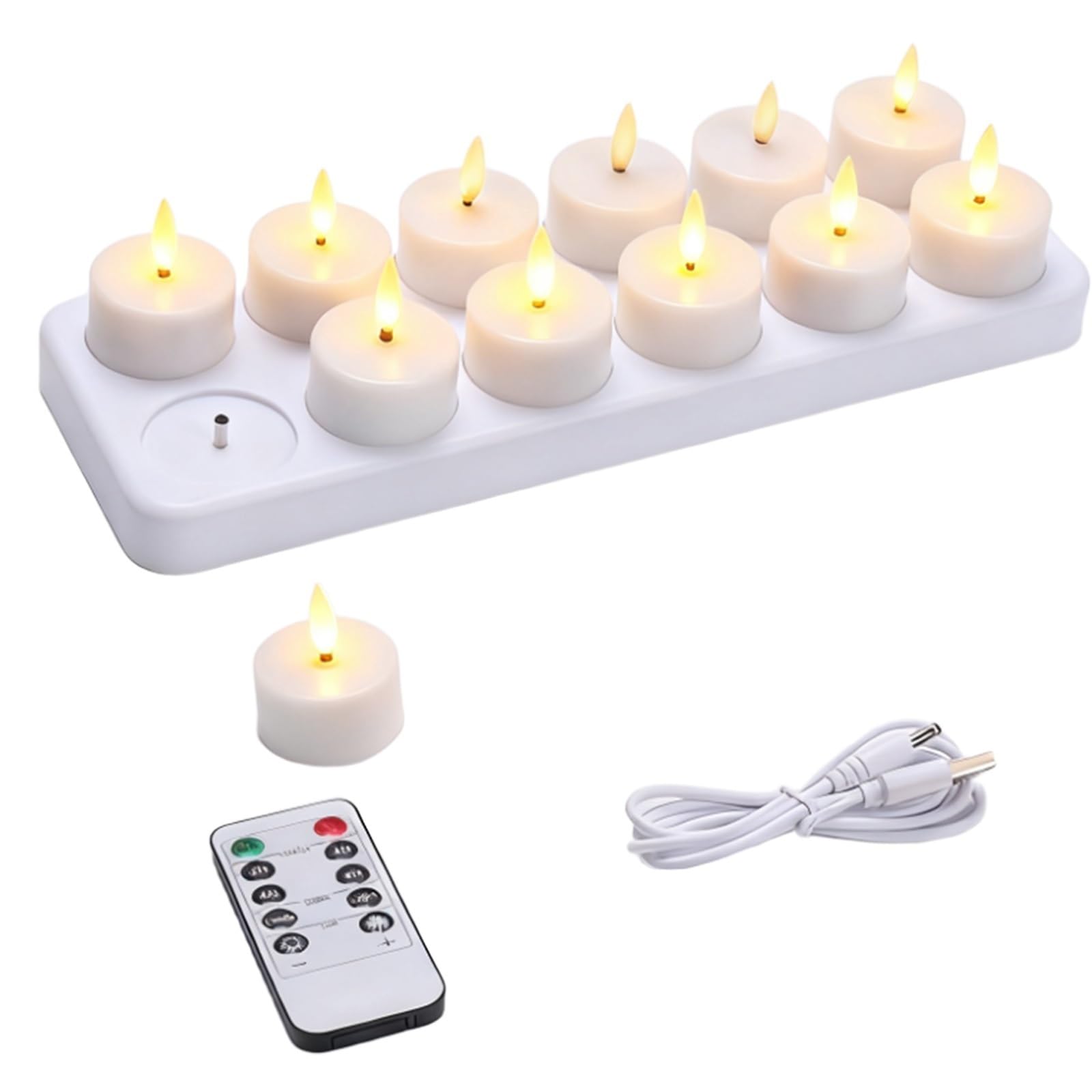 12 lumini ricaricabili con base di ricarica e timer remoto, oltre 100 ore, luci LED elettriche per votive, centrotavola, decorazioni da tavolo, matrimoni, anniversari, Halloween, Natale