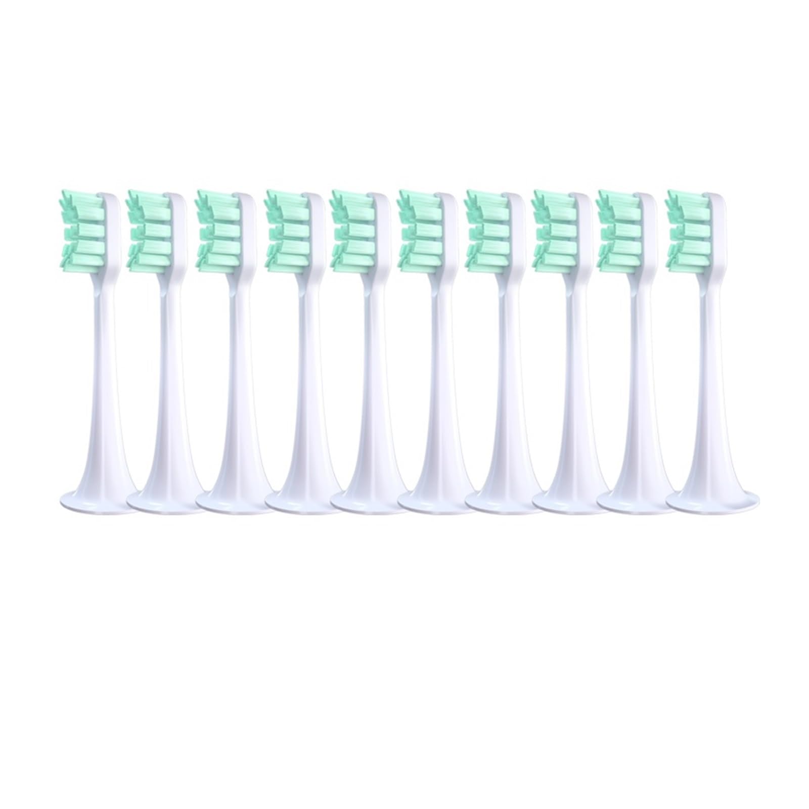 tianwandong 10 sztuk wymiennych końcówek do szczoteczki elektrycznej T300/500 Sonic Soft DuPont Bristle Wymienna końcówka do szczoteczki do zębów(10Green)