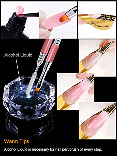EBANKU Nagel Dual Forms Tipps mit 3 Style Dual Nail Forms,1 Gel Brush & Picker, 1 Nagelfeile, 10 Nagelspitzen Clip und… – Bild 8
