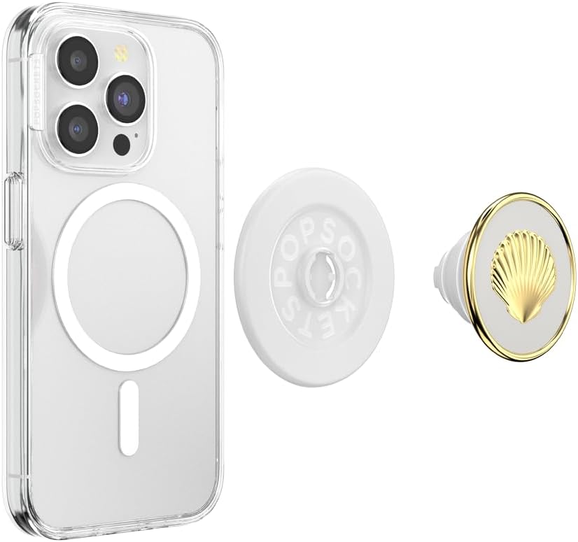 PopSockets Phone Grip for MagSafe, Magnetic Holder, Phone Stand, Enamel - Enamel Venus White