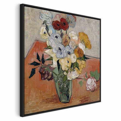 Tableau sur toile Van Gogh 80x80 cm Nature Morte avec Vase Japonais