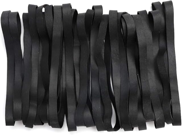 Rubber Bands, 35 Pieces Large Heavy Duty Elastic Rubber Bands for Office Home School, Strong Durable Wide for Industrial" (Black)