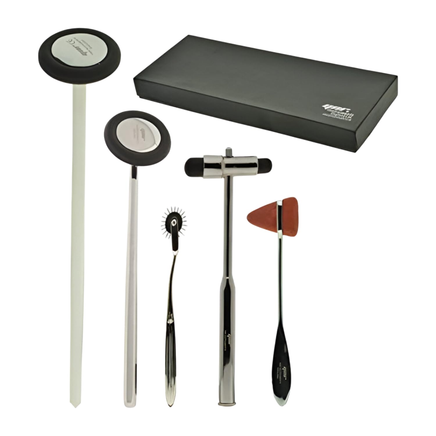 Ynr Angleterre Tromner Neurologique Reflex Hammer 5 Piece Ensemble avec Boîte - Wartenberg Roulette, Buck Hammer, Taylor Queen Place et Babinski