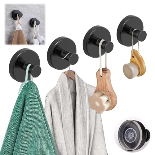 Reviews de Toalleros de gancho los mejores 10. 46 ZENSUKYE 4PCS Ganchos para Pared con Ventosa, Ganchos para Pared de Acero inoxidable, Gancho Ventosa Baño para Toallas sin Taladro, Toalleros de Gancho para Baño Cocina Adecuado...