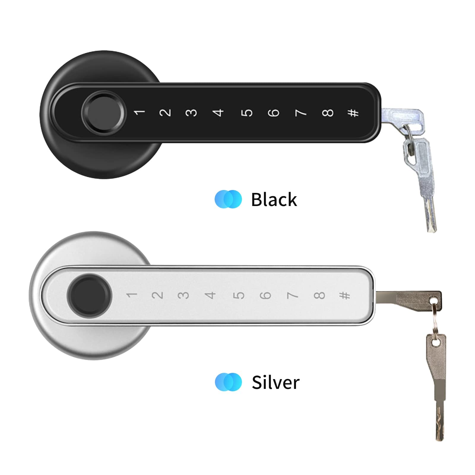 Ejoyous Serrure de Porte à Empreintes Digitales, Électronique 4 en 1 avec Clavier Tactile, Serrure Intelligente pour Maison et Chambre