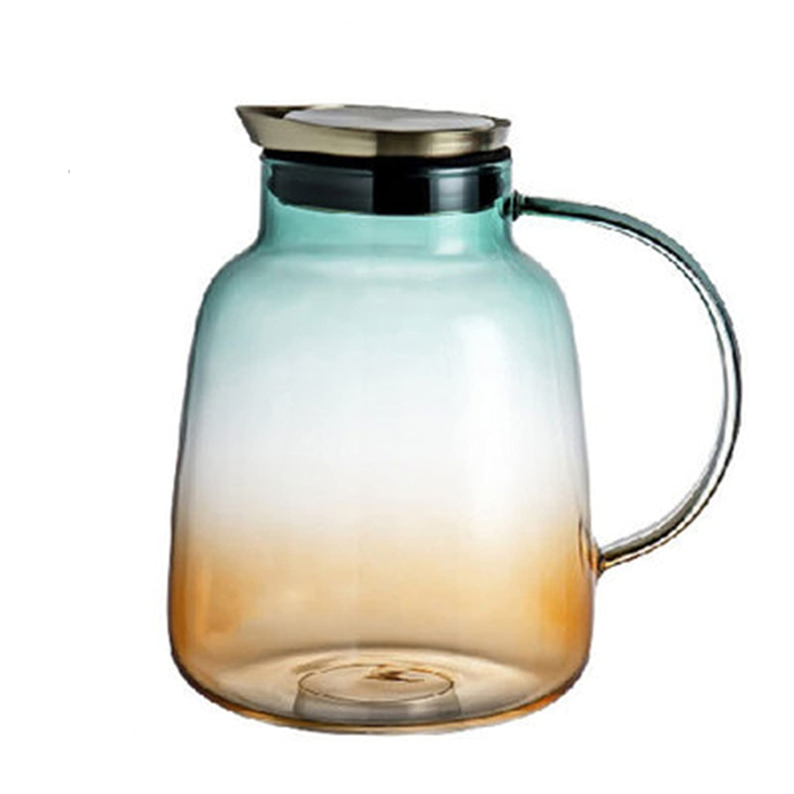 手作りガラスピッチャー 透明と緑のグラデーション 手作りガラス