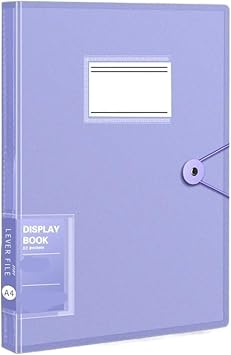 2pcs Storage Folders Briefcase Receipt Holder Stationary Paper Organizer Loose Leaf Binder A4 File Documents ClipPurple