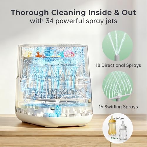 Image of Baby Bottle Washer Steam Dryer: All in One Cleaning Machine for Bottles Pump Parts & Baby Essentials Replaces Hand Washing Effortless Daily Use