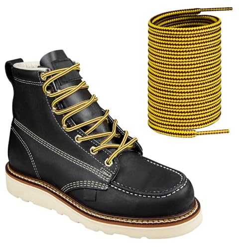 Best Laces for Thorogood Boots: Heavy Duty & Durable Options 12 Endoto Boots Shoe Laces for Thorogood Work Hiking Hunting Round Replacement Shoelaces(Color:Yellow&Brown,Size:62Inch)
