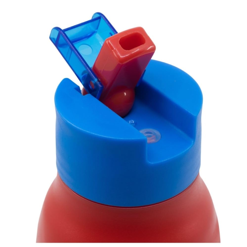 OM SUPPLIES Spiderman Characters Reusable Double Opening Sipper Ecozen Bottle 420ml Non-Drip Stopper with Built in Straw (Spiderman) - Image 3