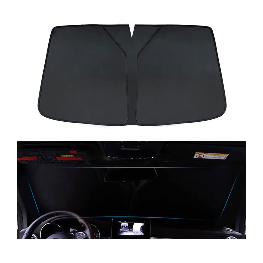 Auto Frontscheibe Sonnenblende für Hyundai Elantra 2010-2016, Faltbar Sonnenschutz Atmungsaktives UV Schutz Schutz Autozubehör,A/Black