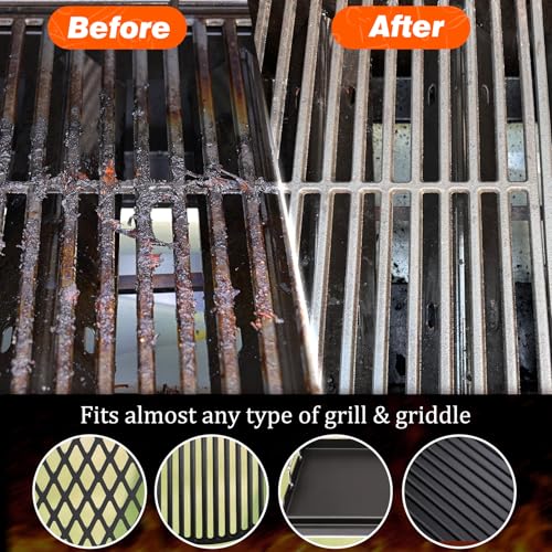 Image of Bristle Free Grill Brush for Outdoor Grill, Safe Non-Metal BBQ Grill Cleaner for Outdoor Grills & Griddles, Heat Resistant Grill Cleaning Brush Fit Weber Blackstone Traeger, Gift for Men Dad