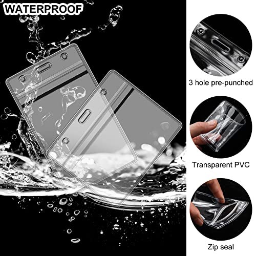 Fuutreo SLI-FUUTREO-1311 6 Sets Musical Notes Lanyard Keychain Vertical Horizontal Id Badge Holder 6 Waterproof Name Tag Holder 6 Music Keychain Lanyard Plastic Card Sleeves thumb #3