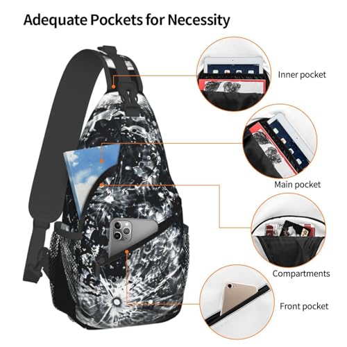 Bolso Cruzado para Hombre Mochila Diagonal Casual Negra miniatura 4