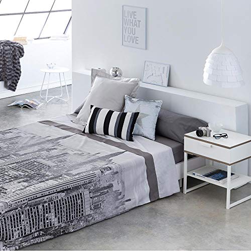 COTTON ARTEAN Juego de sabanas City Life 4 Piezas Cama de 160 x 190/200. 50% ALGODÓN -50% poliéster.