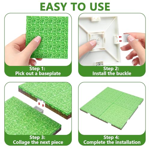 Image of Magnetic Blocks Baseplate - Magnet Toys for Kids, 4PCS, Grassland