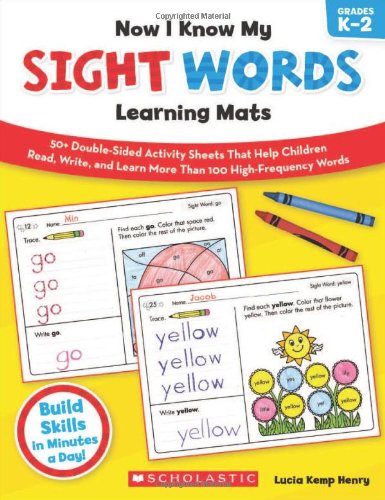 Now I Know My Sight Words Learning Mats, Grades K-2