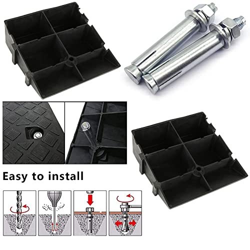 2PCS Driveway Curb Ramps 5\" Rise Height Curb Ramp Interlock Curb Ramps for Driveway Low Cars Vehicles SUV Truck Motorcycle Wheelchair Bike - Thumbnail 5