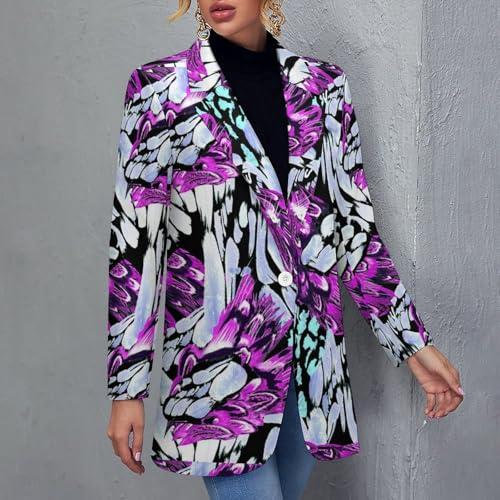 Women Open Front Blazer Jacket, Casual Long Sleeve Cardigan Coat with Pockets2