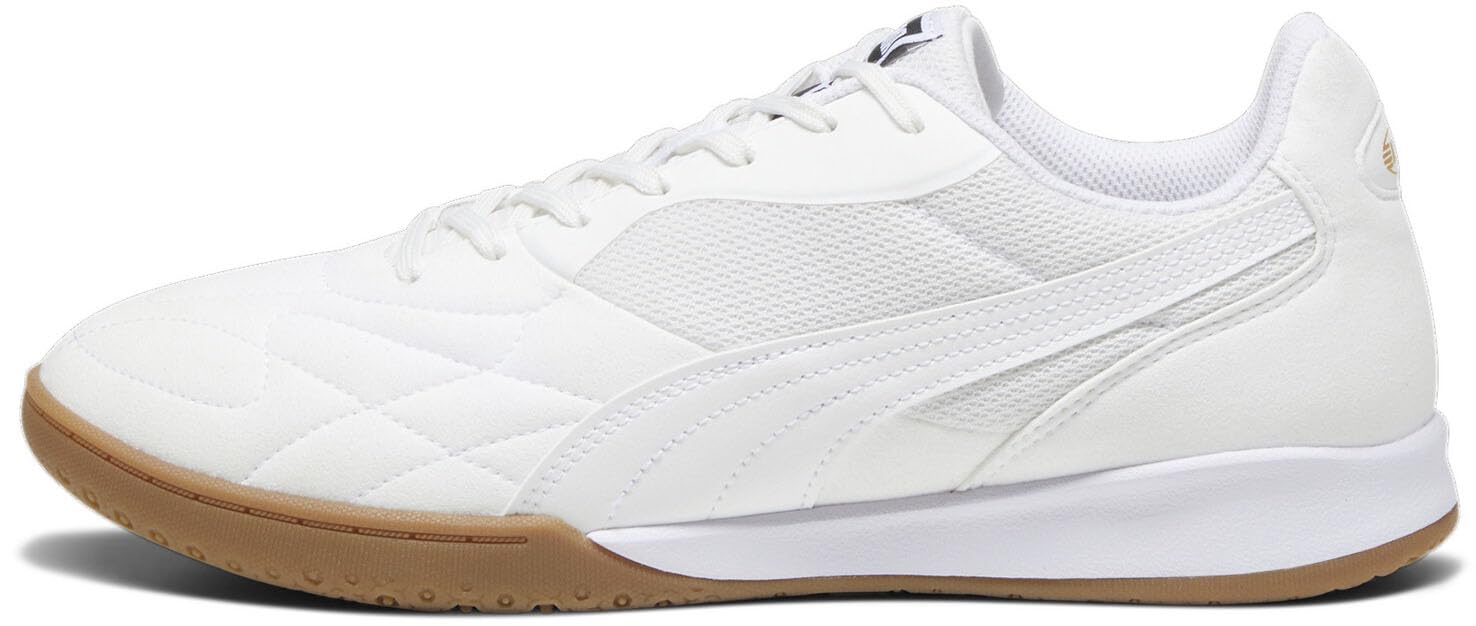 Puma - Mens King Top It Shoes, Color Puma White/Puma White/Puma Gold, Size: 8.5 M US