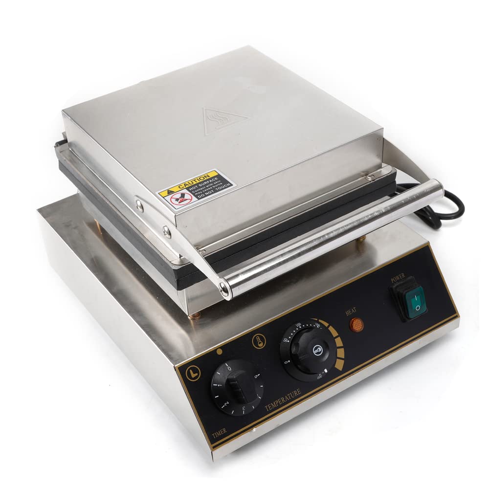 Edelstahl Herzform Waffeleisen, 5 Waffeleisen Waffeln Brüsseler 1750W Belgisches Waffeleisen Temperatur regelbar Geeignet für Bäckereien Restaurants Commissaries Kantinen