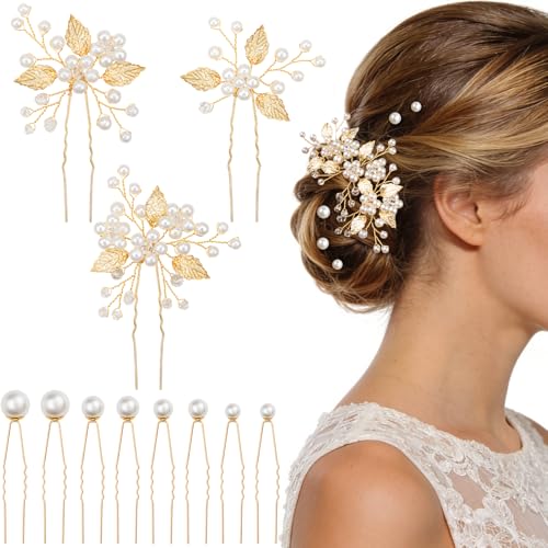 Kiiwah 11 Pcs Épingles à Cheveux de Mariage, Perle Accessoires de Cheveux de Mariée, Pince à Cheveux de Mariée Bijoux à Cheveux pour Femmes Mariée...