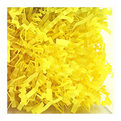 kesurpae Pâques Herbe Papier déchiqueté Farce Parfait Bricolage confettis Antichoc Remplissage décor de Mariage pour la Salle de Classe de l'école, Jaune Clair