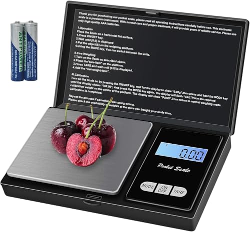 elzle Balance de Cuisine 500g/0.01g, Électronique de Haute Précision avec avec Affichage LCD, Acier Inoxydable pour Pâtisserie, Cuisine, Café, Médicaments, Bijoux (2 piles ordinaires)