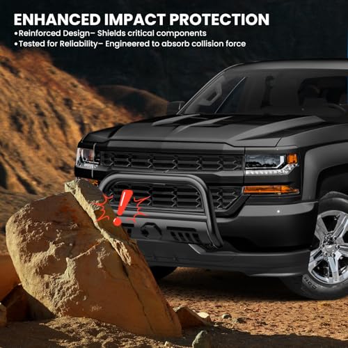 Image of Bull Bar Guard Grille Brush Push Bar for Chevy Silverado 1500 2007-2018