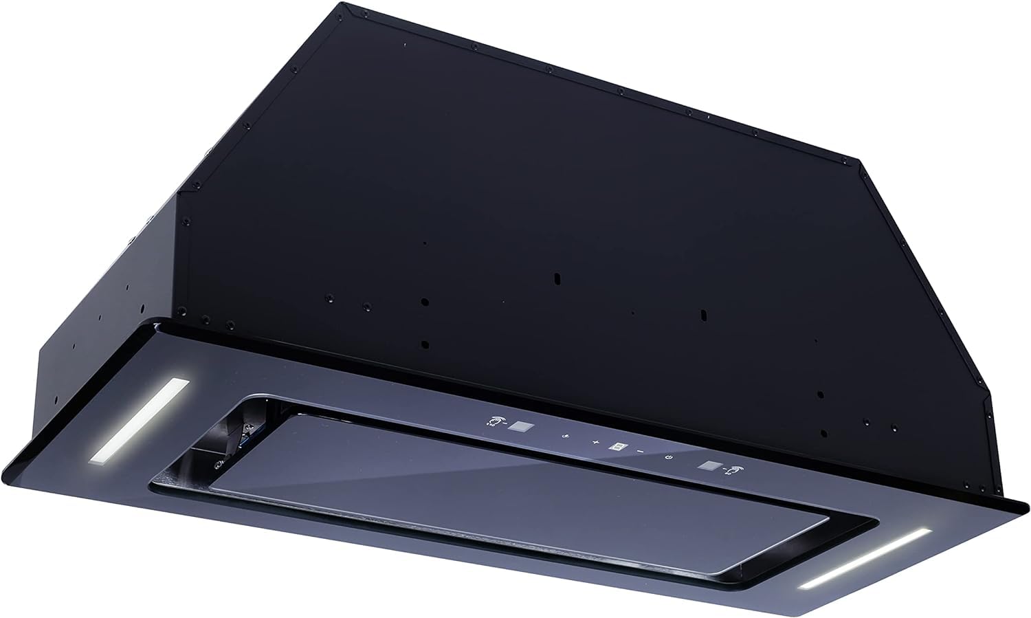 30inch Range Hood Insert with 800CFM, Range Hood with Black Glass, Built in 30" Range Hood, Stainless Steel Filter, Kitchen Vent Hood with 6 Speeds Gesture and Touch Control