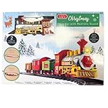 Battery Operated Christmas Train Set – 330cm Track with Lights & Sounds – Festive Engine, Carriages & Snowman Truck – Easy Assembly Holiday Decoration Toy for Kids 6+ HTUK