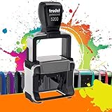 Trodat Metal Line 5200 -Selbstfärbendes Stempelkissen - Stempel mit Wunschtext personalisieren - 5 Zeilen - 41 x 24 mm