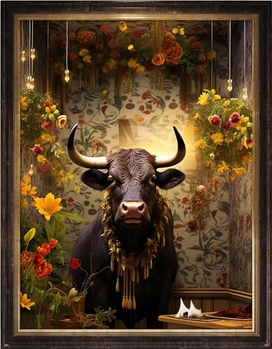 Image of Leczany Cross Stitch Stamped Kit for Beginner - Cows and Flowers | DIY Embroidery Starter Patterns Craft Kit Needlepoint for Adults | 11CT, 3 Strands | 13x16.9 inches