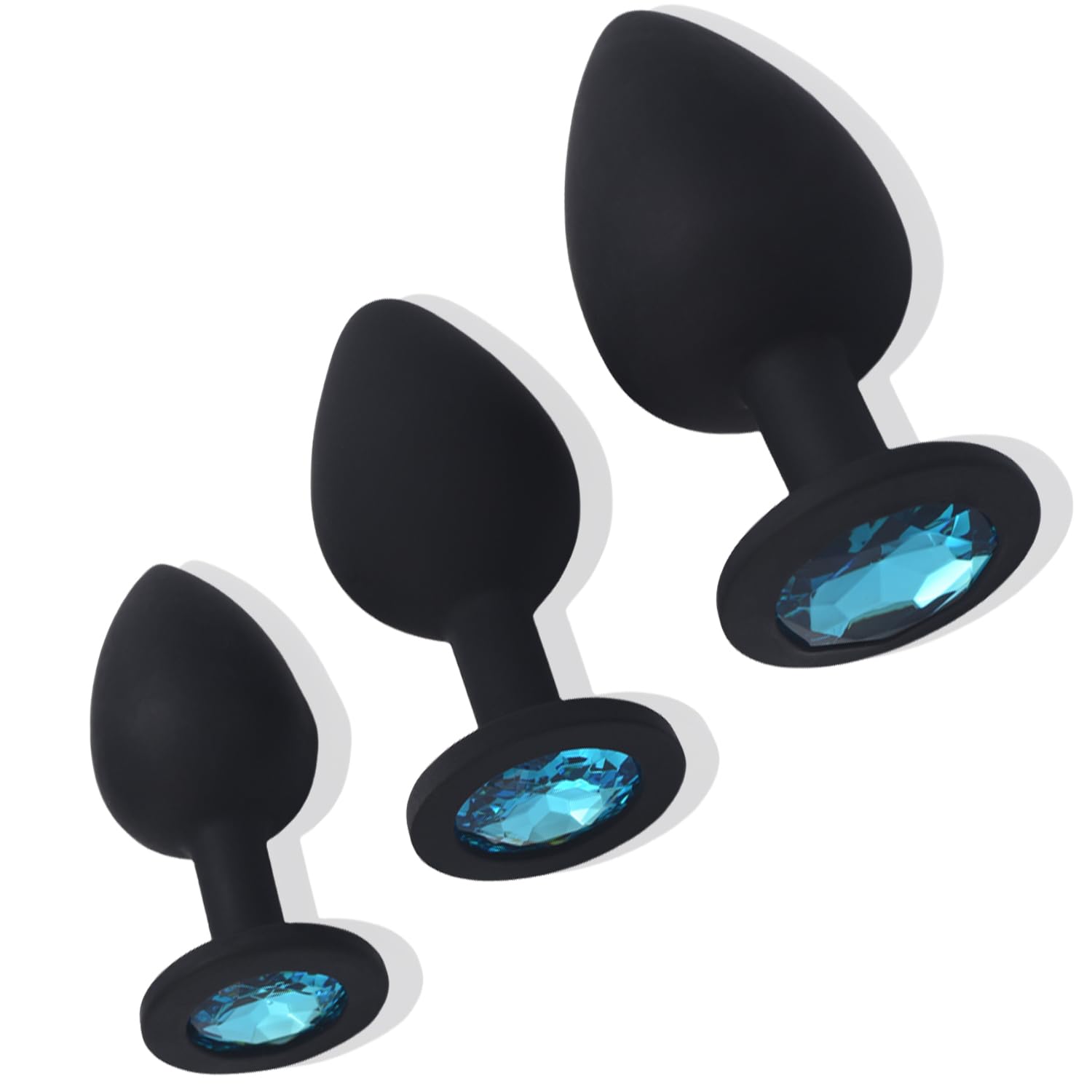 ZYQMEL Analplug 3 Stücke Set Buttplug Hautfreundlichem Silikon Großes, Mittleres und Kleines Anal Plug Sexspielzeug geeignet für Anfänger, Frauen, Männer Paare (Blau)