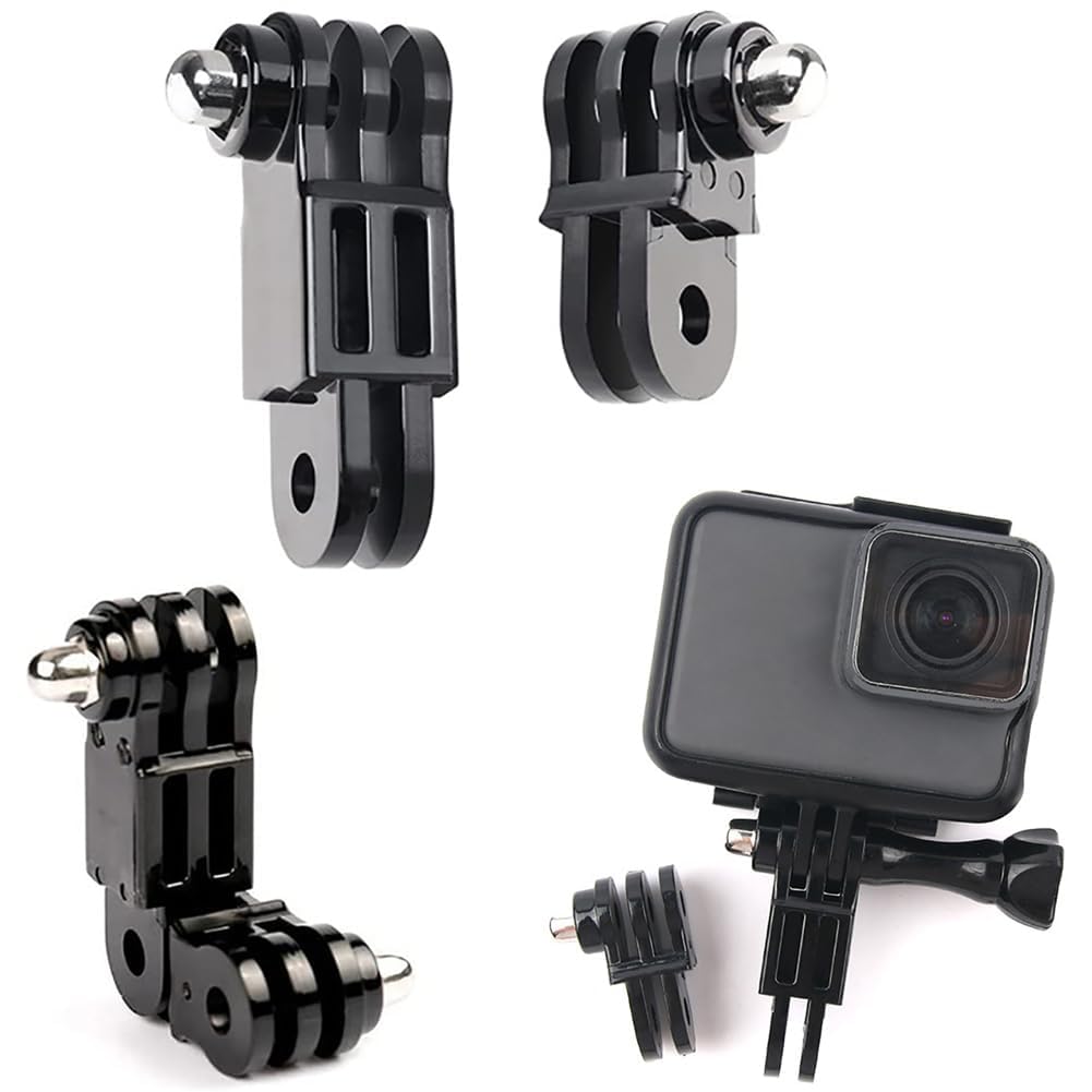 bkn 4-way adjustable base front chin mount for full face helmet compatible with go_pro hero 13/12/11/10/9/8/7/6/5/4/3+/3, dji osmo action, insta360, sjcam & yi action cameras