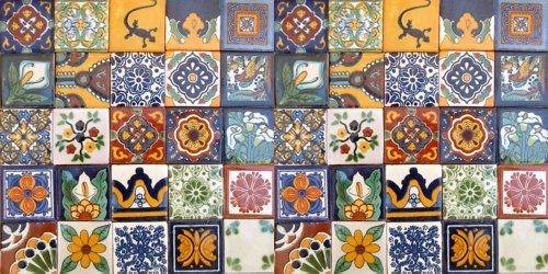 Casa Daya Tile 50 Hand Painted Talavera Mexican Tiles 2"x2"