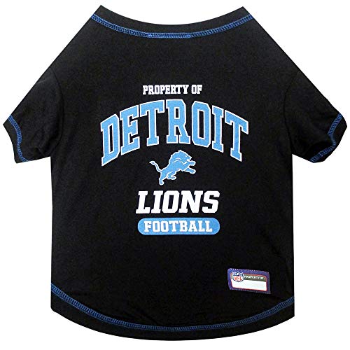 NFL Detroit Lions Dog T-shirt Small. - Licensed Shirt for Pets Team Colored with Team Logos- Premium Stretchable Materials for the comfort of your Dog & Cat