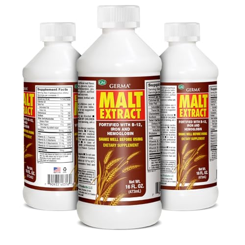 GERMA Extracto de Malta 16oz Malt Extract Fortified with B-12 and Iron - 2-Pack