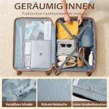 COOLIFE Hartschalen-Koffer Trolley Rollkoffer Reisekoffer mit TSA-Schloss und 4 Rollen (Grün, Handgepäck)