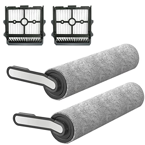 Asdazrxy Ricambi per Tineco Floor One S5 Combo Aspirapolvere Lavapavimenti Cordless Senza Fili, 2 Filtri di Ricambio, 2 Spazzole a Rullo, Accessori per Aspirapolvere a Umido e a Secco Tineco