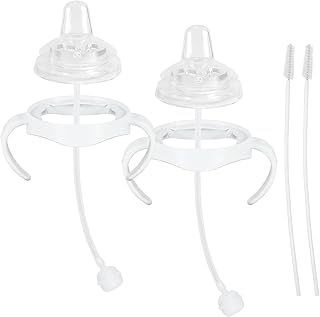 Sippy Cup Soft Spout Conversion Kit for Philips Avent Natural Baby Bottle, Bottle Handles and Weighted Straw （2 Pack）