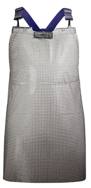 2000 - Delantal antipinchazos, 8560, mejor ajuste, fácil de limpiar y sin dejar residuos, correas anchas, delantal detectable, revestimiento higiénico TPU X, azul, Brust- und Taillenumfang