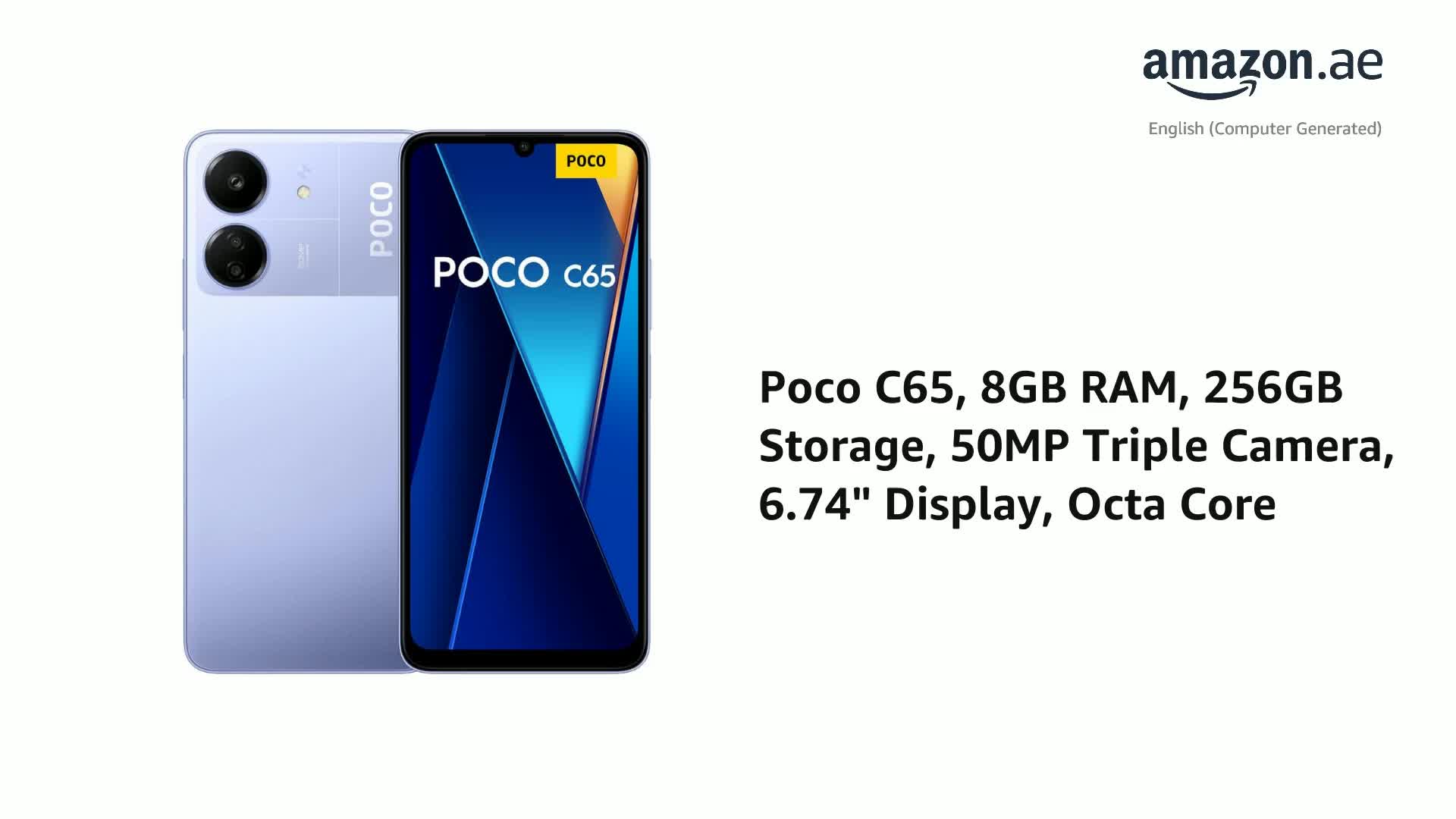 Xiaomi Poco C65 4G LTE 8GB RAM + 256GB storage, 50MP Triple Camera