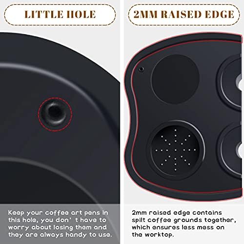 Coffee Tamper Mat Silicone Espresso Tamping Pad Rubber Black Tampering Station Barista Accessrioes for Portafilter 21x14cm