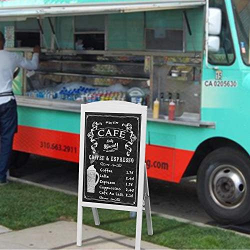 UNHO Chalkboard A Board Magnetic A Frame Blackboard Sandwich Board Pavement Sign Standing Chalkboard Sign for Business Restaurant Wedding