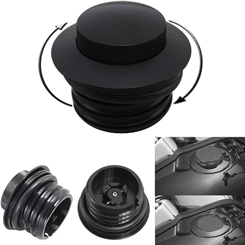 Miniatura 3 de Kucehiup Tapa de tanque de combustible para motocicleta en sentido horario, tapa de gas emergente CNC para tanque de combustible ventilado Har-ley