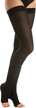 RelaxSan M2070A  Zwart, 2  Katoenen Medische Compressie Stay Ups Met Open Teen Klasse 2 23 32 Mmhg 1594877253