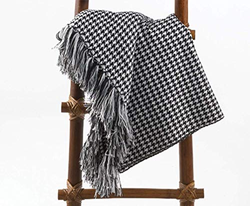 Fennco Styles FBA_B00VQRVIU2 Houndstooth Fringe Soft Throw Blanket thumb #4